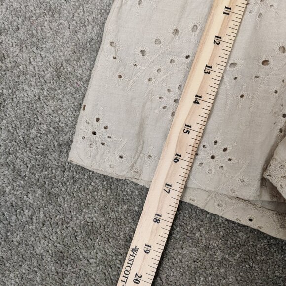 Modai Women's NEW Shorts Size L Beige Cotton Lined Eyelet Resortwear Lightweight - Picture 10 of 10